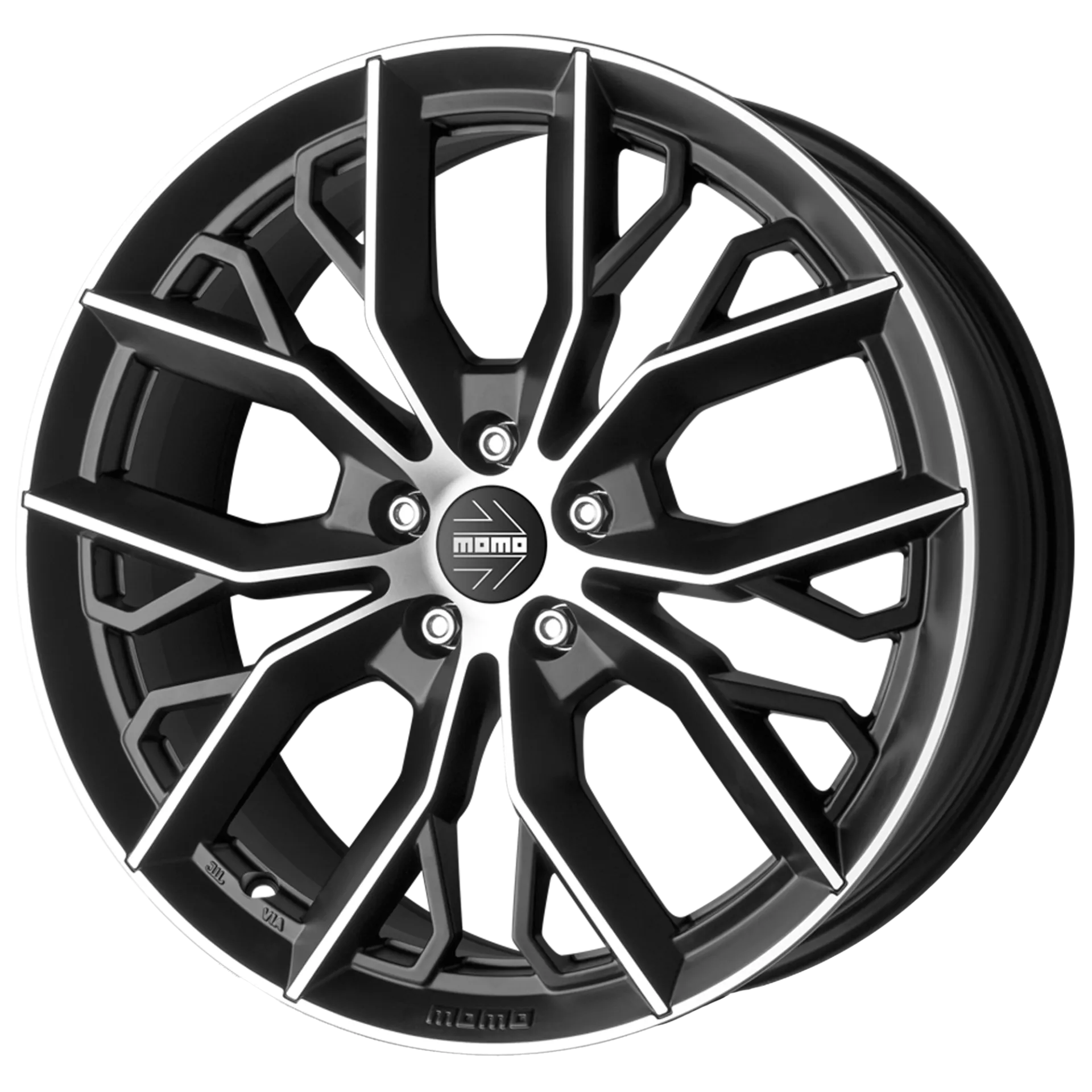 Jante MOMO Massimo - Matt Black Polished 8x18 5X112 ET 48 CB 72.3