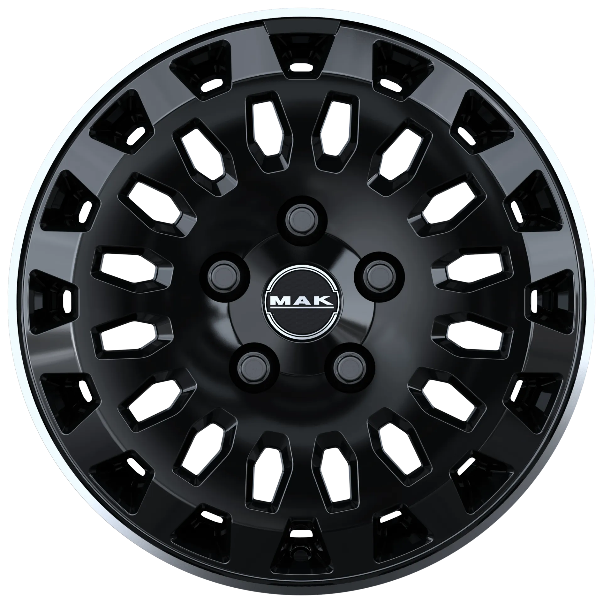 Jante MAK OVERLAND - GLOSS BLACK MIRROR RING 6.5x16 5X114.3 ET 45 CB 76