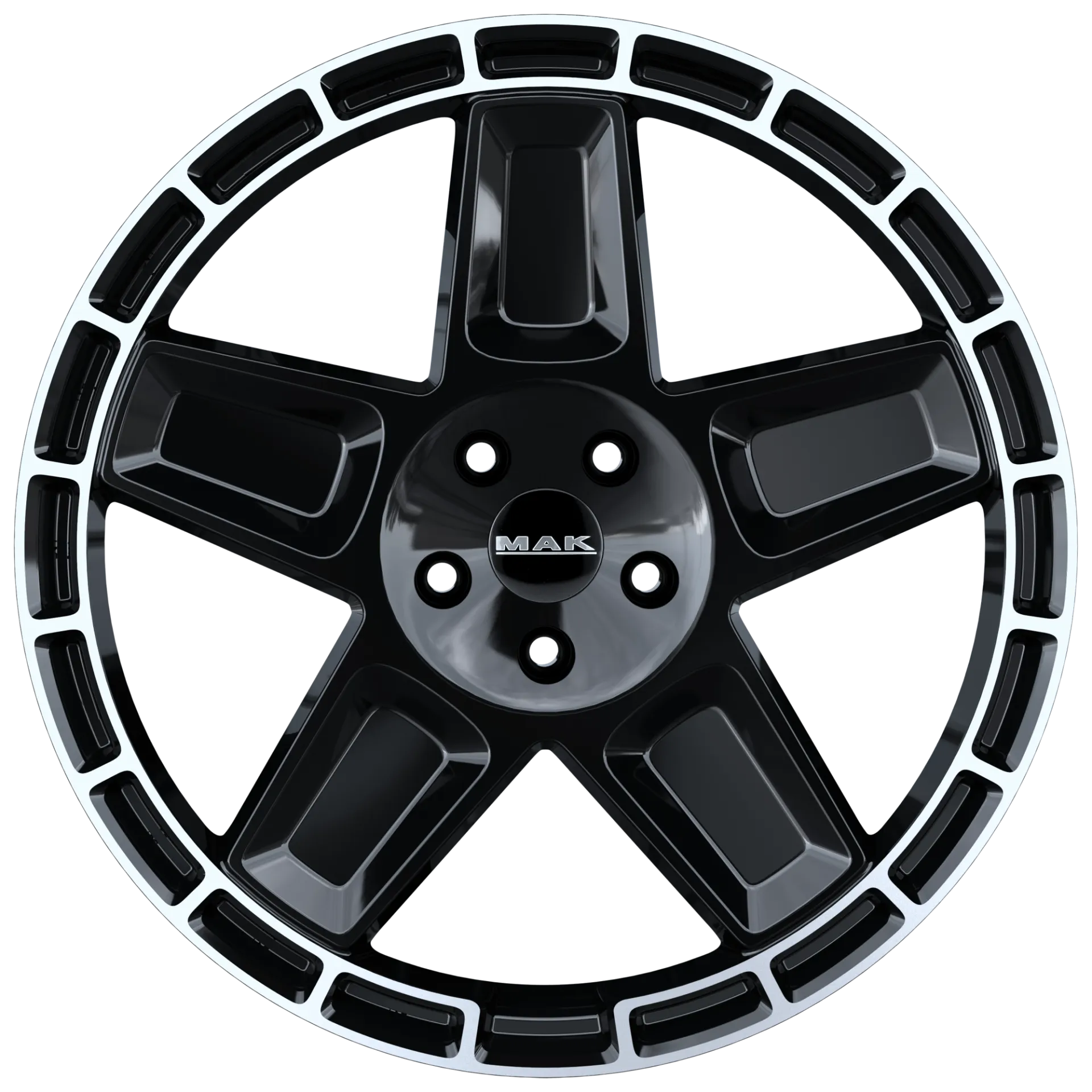 Jante MAK TREK - GLOSS BLACK MIRROR RING 9x20 5X114.3 ET 40 CB 76