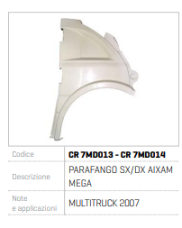 ARIPA SX - DX AIXAM MEGA CR 7MD013 - CR 7MD014
