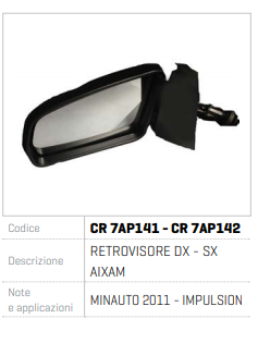 OGLINDA DREAPTA AIXAM CR 7AP142