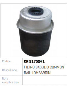 FILTRU COMBUSTIBIL LOMBARDINI CR 2175241