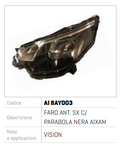 FAR ANTERIOR SX C/PARABOLA NERA AXAM AI 8AY003