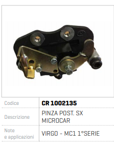 ETRIER SPATE SX MICROCAR CR 1002135
