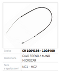 CABLU FRANA DE MANA MICROCAR MC2 CR 1004198- 1003409