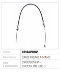 CABLU FRANA DE MANA  AIXAM CROOSOVER CROSLINE AN 2010