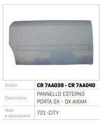 FATA PORTIERA STANGA - DREAPTA AIXAM  MODEL A 721 CITY