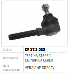 CAP BARA CASETA DE DIRECTIE CILINDRIC LIGIER /MICROCAR