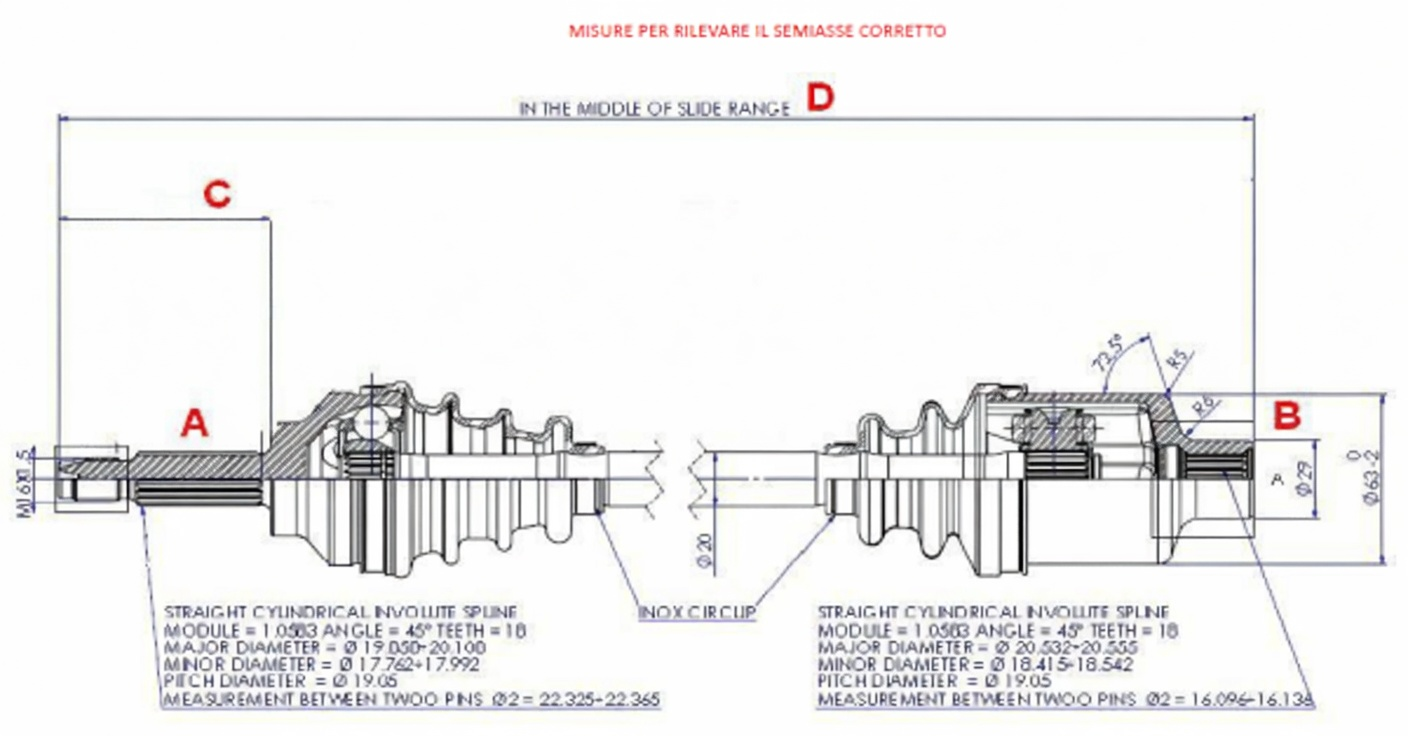 DRIVE SHAFT - JDM LEFT-LIGIER RIGHT-VIRGO1/2 0661953 LEFT/RIGHT - LENGTH 543(80) aftermarket
