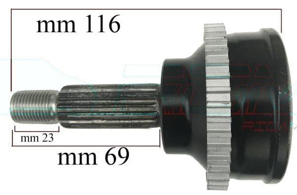 CV JOINT WHEEL SIDE - AIXAM - HUB 69 mm - TEETH 47,5 mm - WHEEL 42 TEETH aftermarket